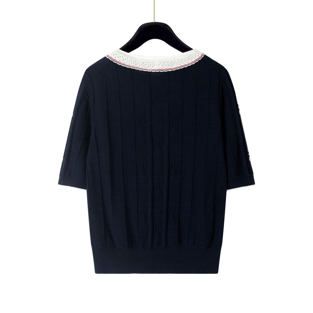 New Lace-Collar Knitted T-Shirt