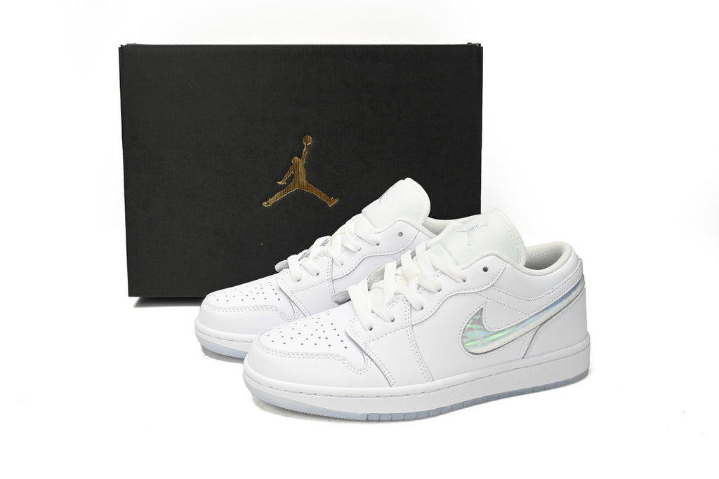Rsnow Air Jordan 1 Low SE GS Glitter Swoosh FQ9112-100