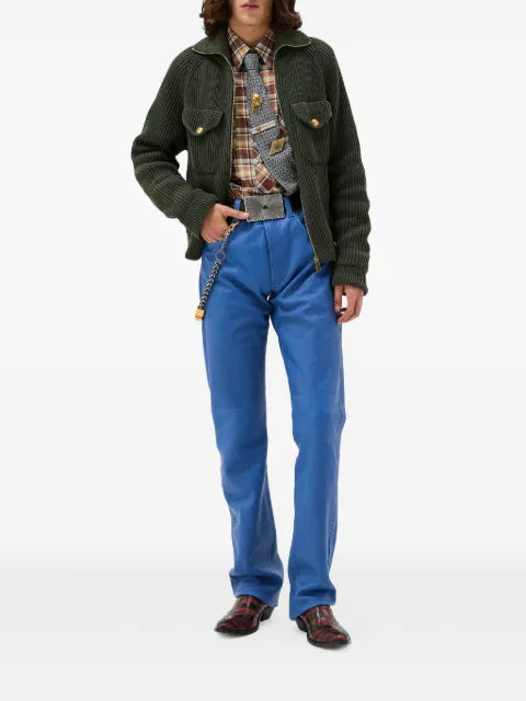 Versace wool knit zip sweater