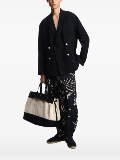 Emporio Armani linen-blend double-breasted jacket