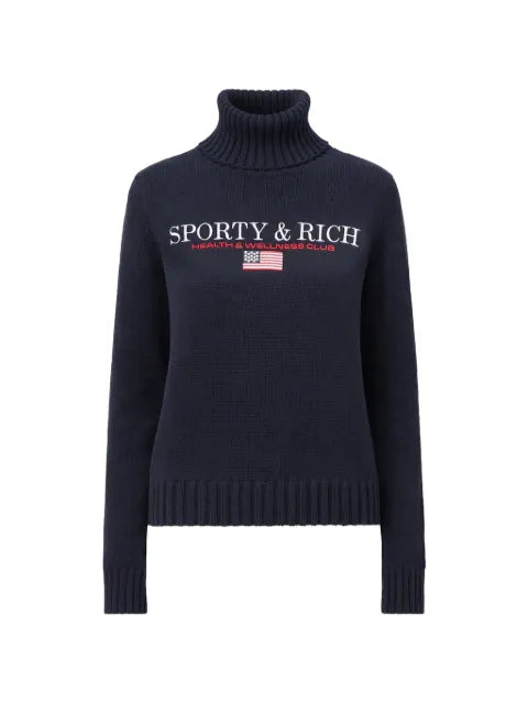 Sporty & Rich S&R Nautical knitted turtle-neck sweater