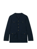 Kenzo collarless pocket-details button-up jacket