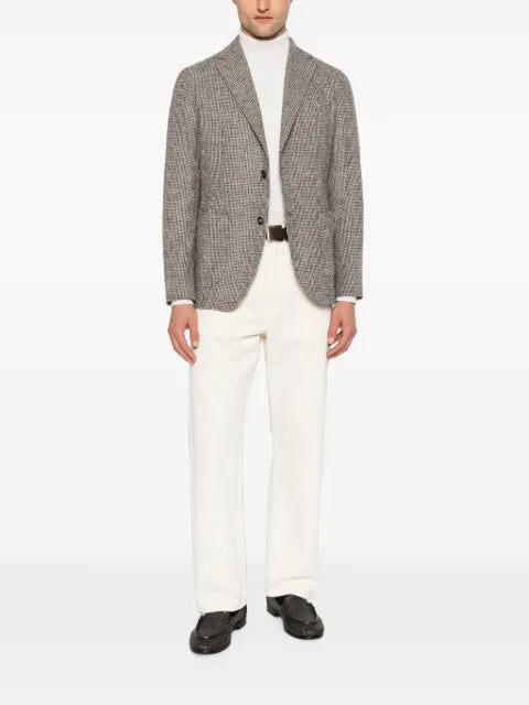 Eleventy houndstooth-pattern single-breasted blazer