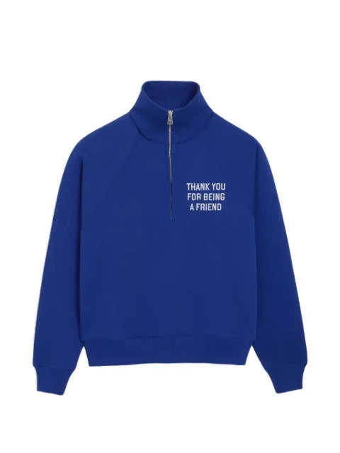 AMI Paris Zipped cotton "Thank you for being a friend" sweatshirt