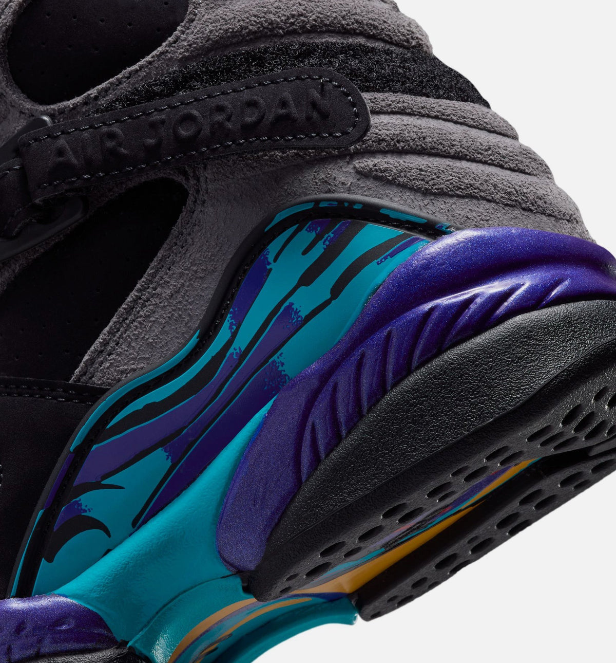 Air Jordan 8 Retro Aqua Grade School Lifestyle Shoe – Black/Multi Color/Bright Concord