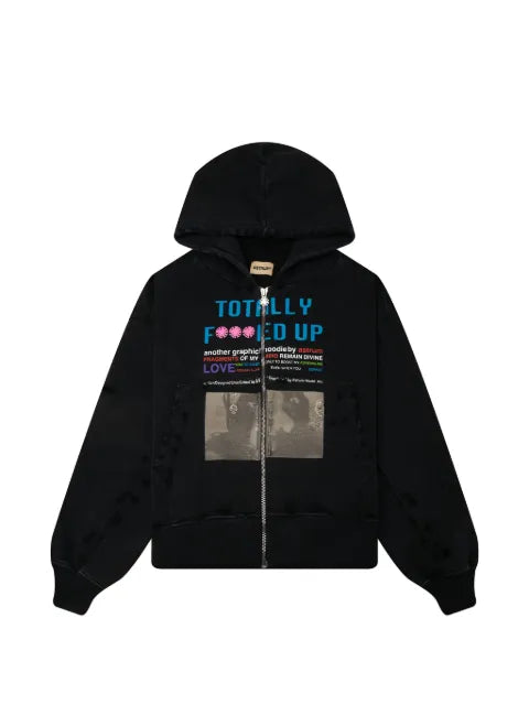 astrum TFU graphic-print zip-up hoodie