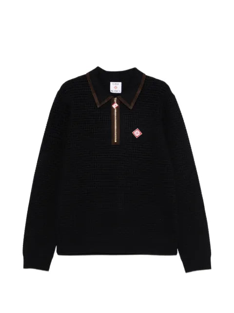 Casablanca waffle-knit zip-up sweater