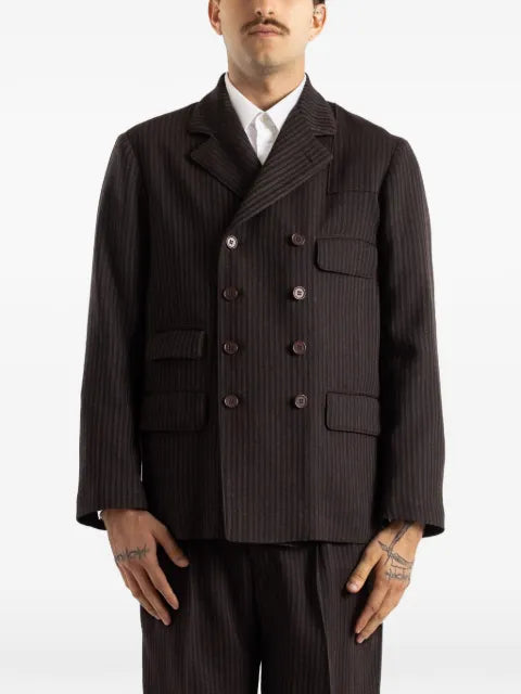 TAIGA TAKAHASHI double-breasted pinstriped jacket