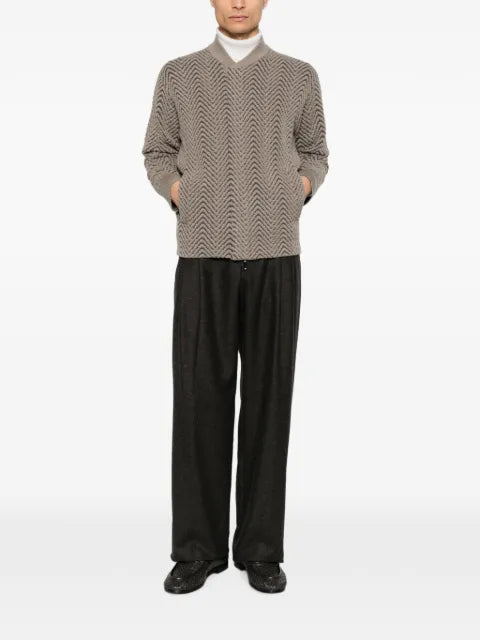 Emporio Armani chevron-knit lightweight jacket