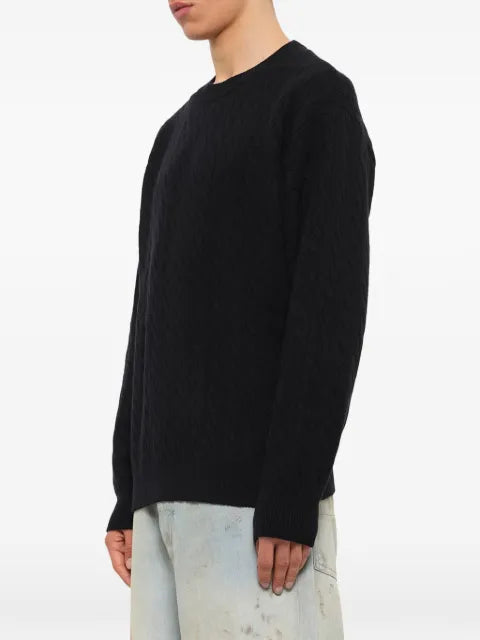 Vowels cable-knit sweater