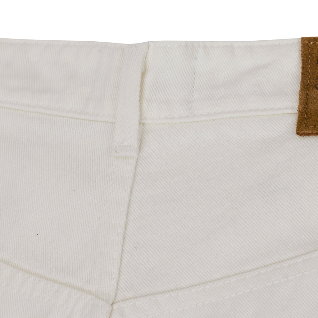 White Cotton Wreath Denim Shorts