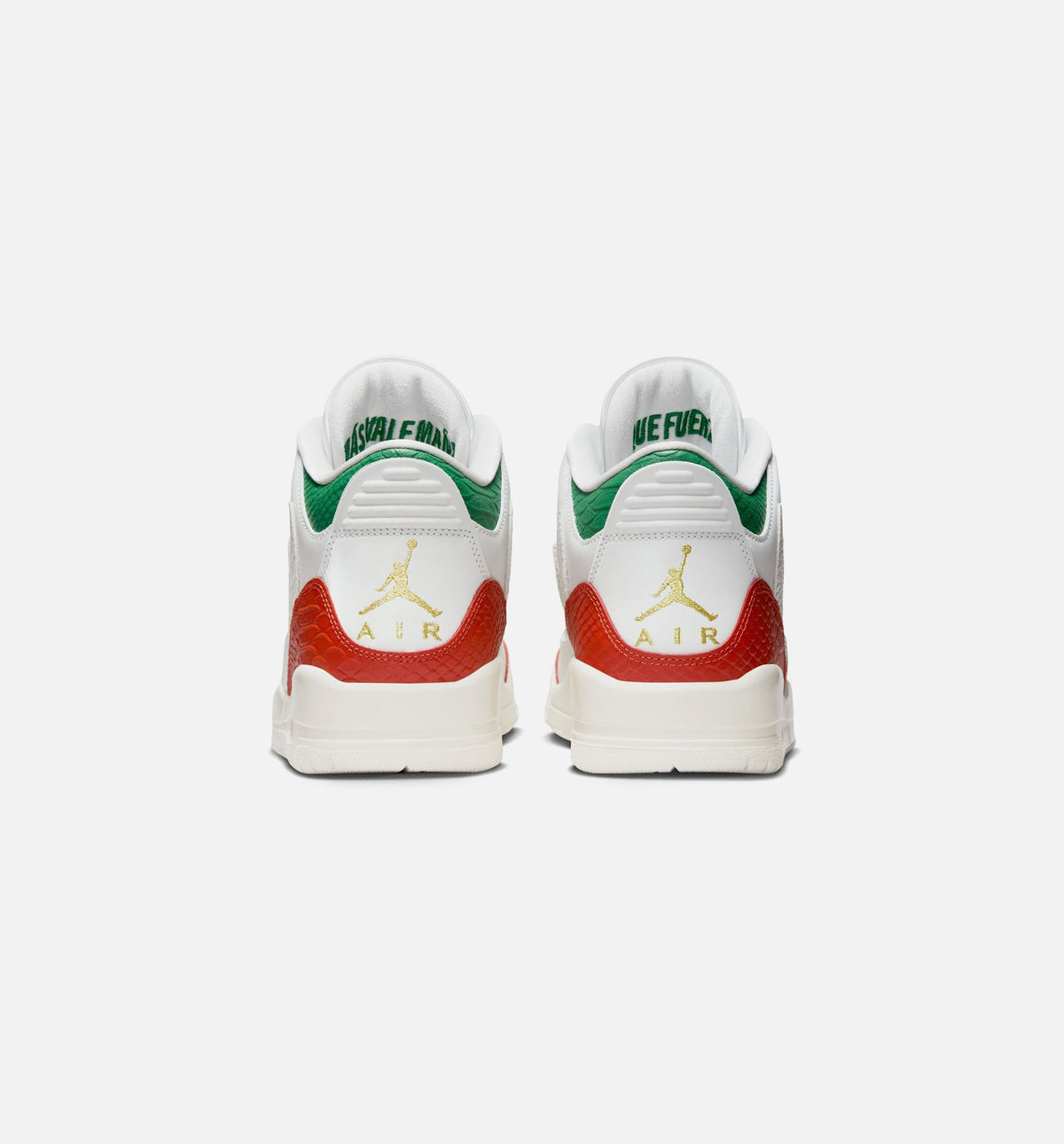 Air Jordan 3 Retro El Vuelo Men's Sneakers - Summit White / Pine Green / Dragon Red / Metallic Gold
