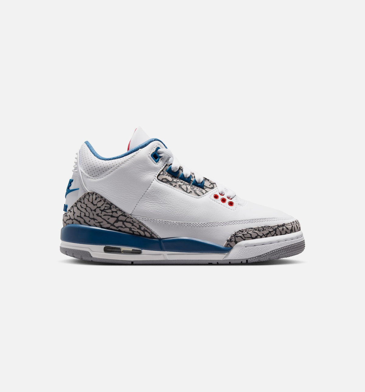 Air Jordan 3 Retro OG True Blue Big Kids' Sneakers - White / Fire Red / True Blue
