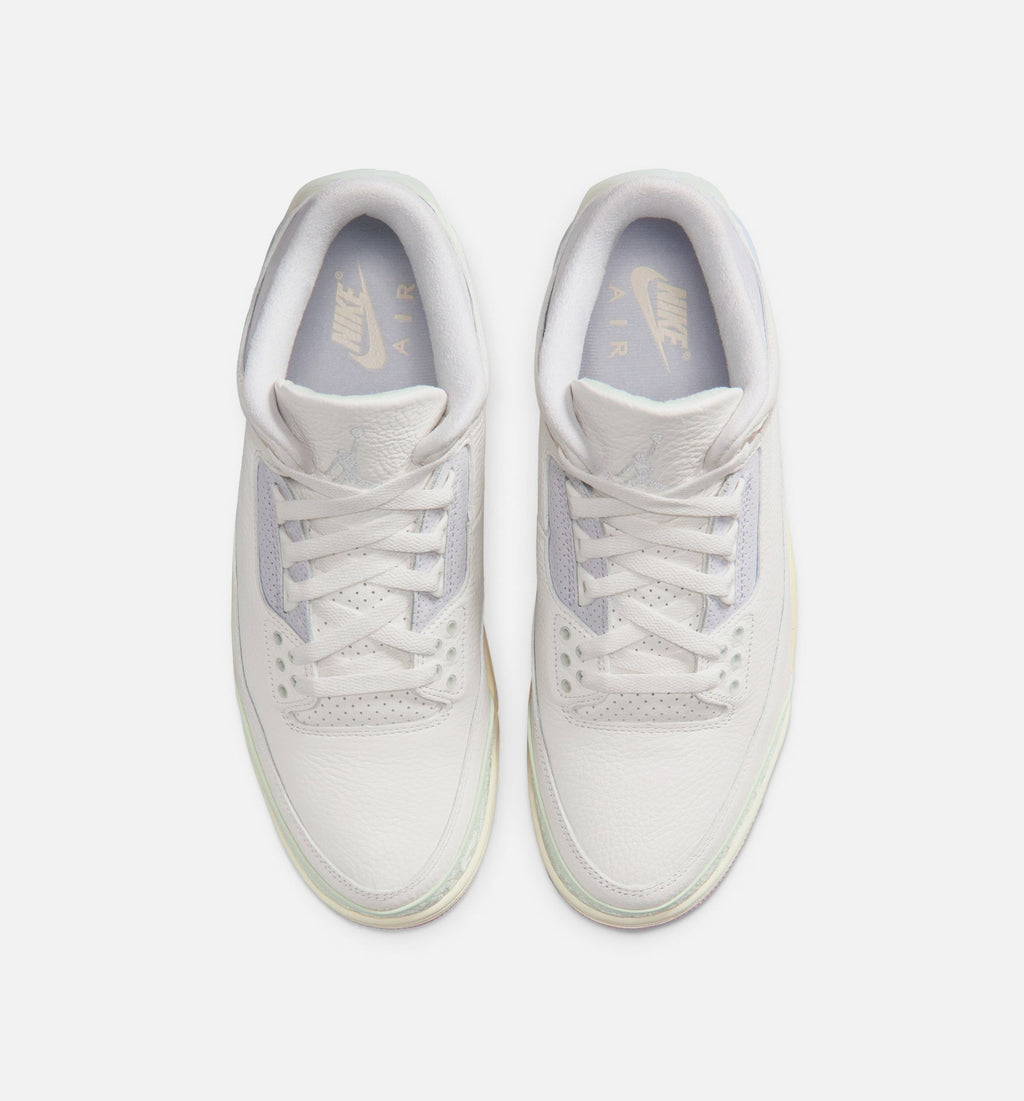 Air Jordan 3 Retro Sail And Jade Aura Men's Sneakers - Sail / Jade Aura / Red
