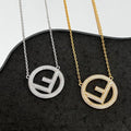 FENDI F LOGO NECKLACE FULL DIAMOND