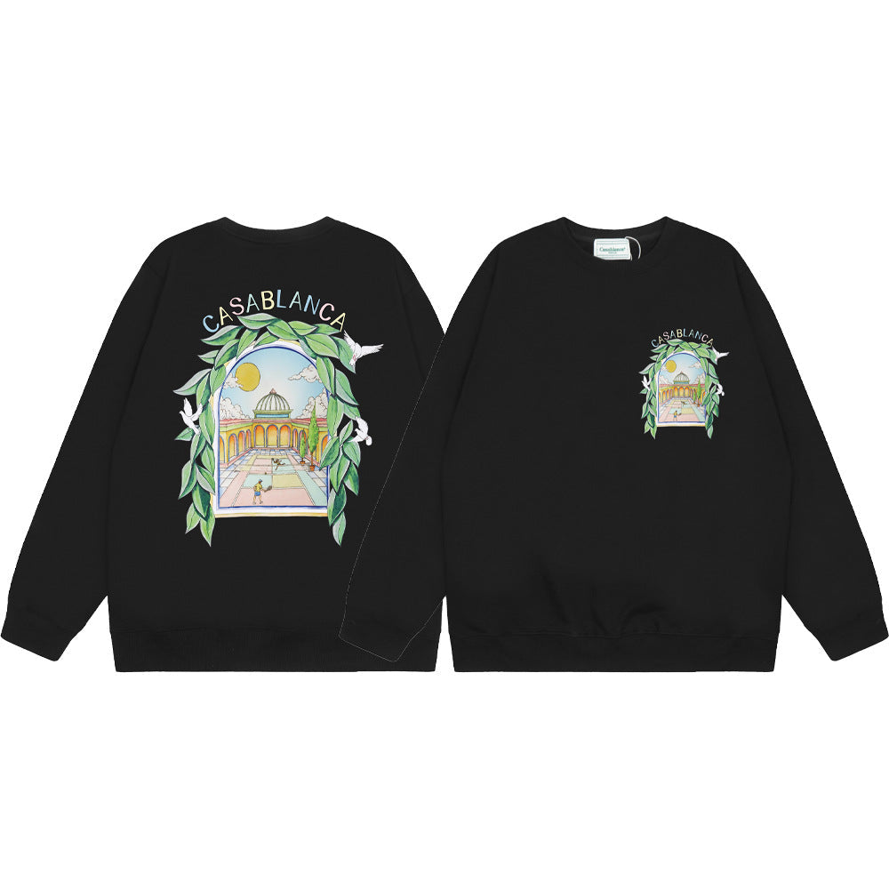 Casablanca Graphic Print Crew Neck French Terry Sweatshirt Unisex