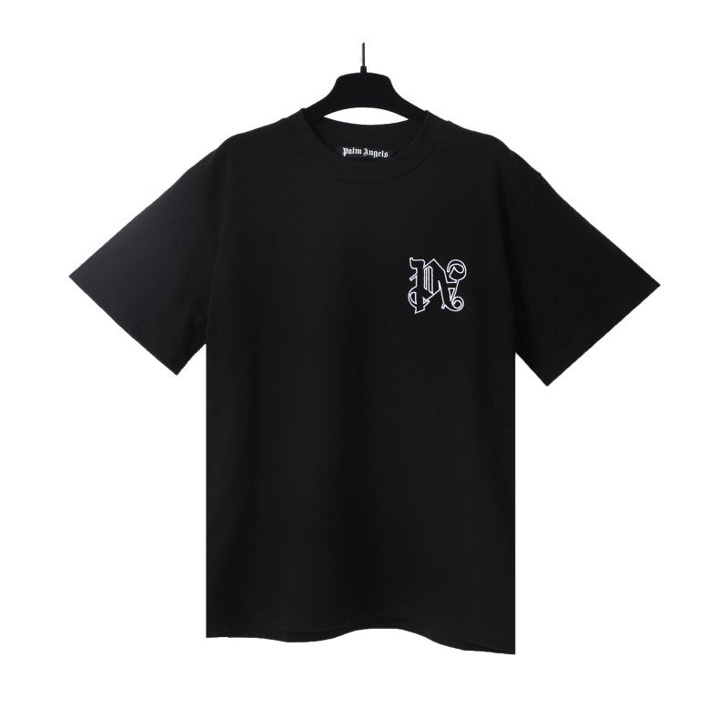 Palm Angels Graffiti Flame Palm Tree Graphic Oversized Tee Streetwear