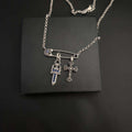 Chrome Hearts vintage flame cross brooch necklace