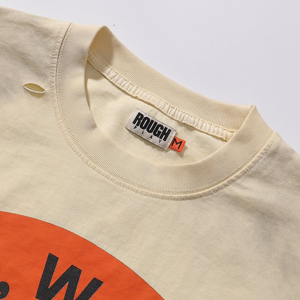 Rough Play Jesus Graphic Distressed Washed T-Shirt