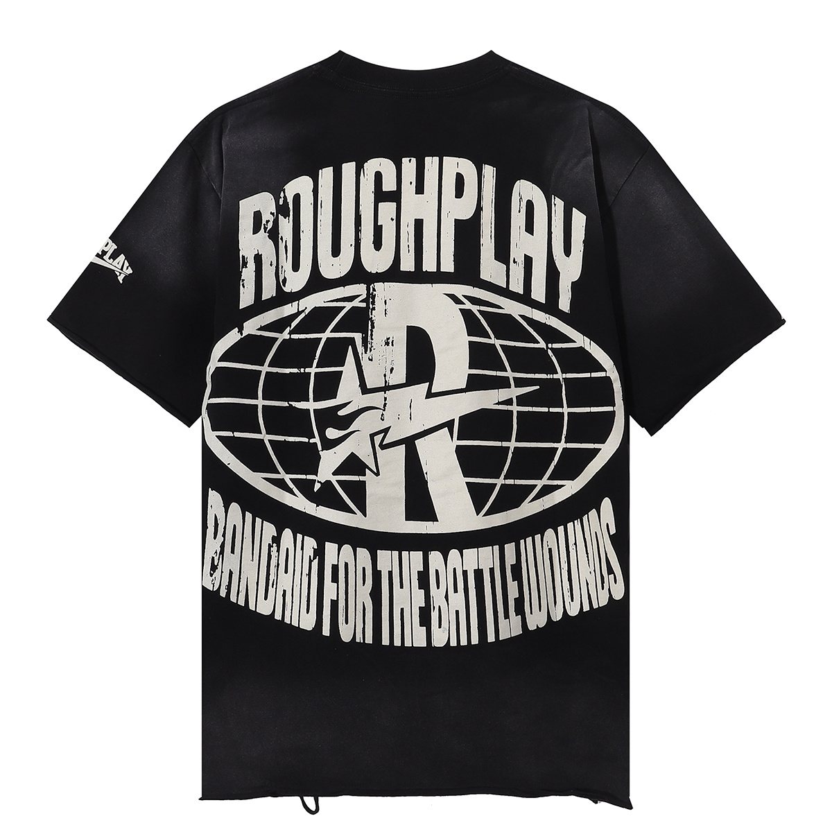 Rough Play Jesus Graphic Distressed Washed T-Shirt