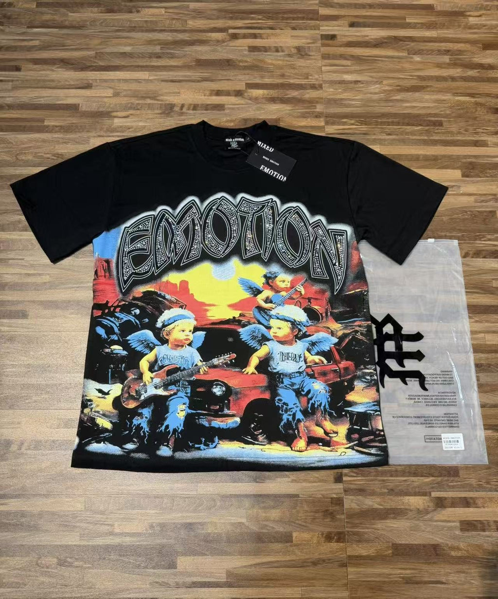 MIXED EMOTION Heat-Pressed Graphic T-Shirt
