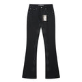 LOSTSHDWS Black Flared Jeans with Floral Embroidery