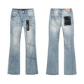 Purple Brand Star Embellished Light Blue Flared Jeans