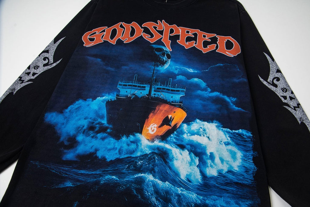 Godspeed Ship Graphic Long-Sleeve T-Shirt