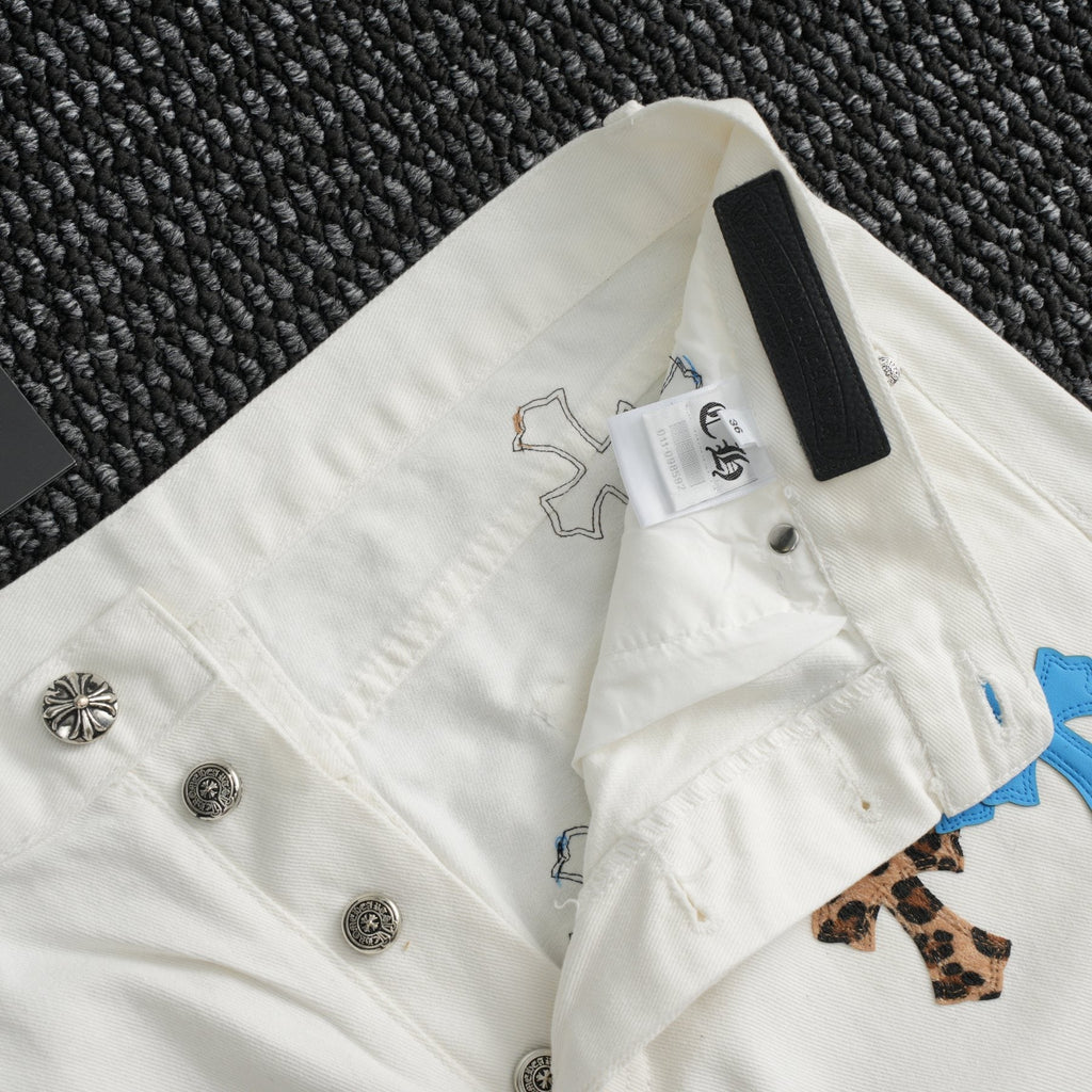 Chrome Hearts White Cross Graphic Pants