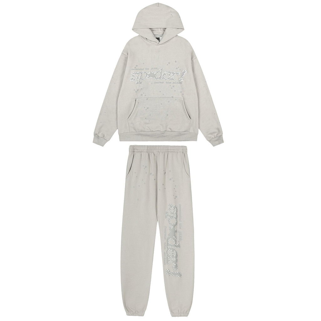 Sp5der Rhinestone Star Hoodie & Sweatpants Set