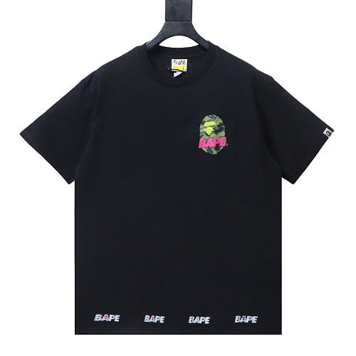 BAPE Camo Ape Head Black  short-sleeve
