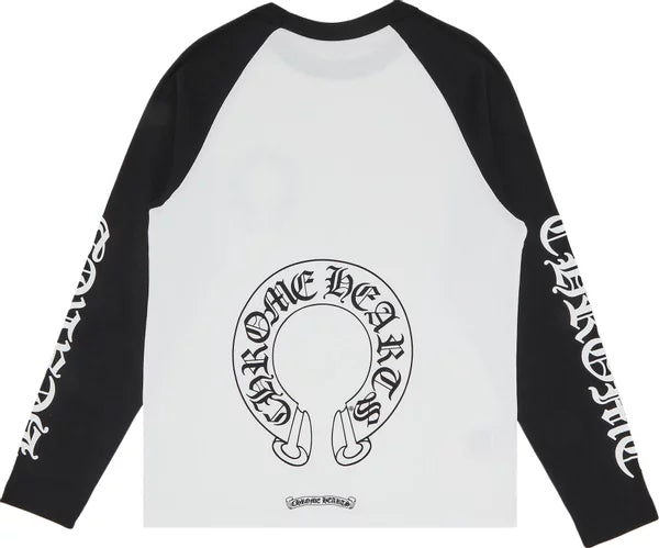 Chrome Hearts Horseshoe Neck Logo 3/4 Long Sleeves Shirt Black/White