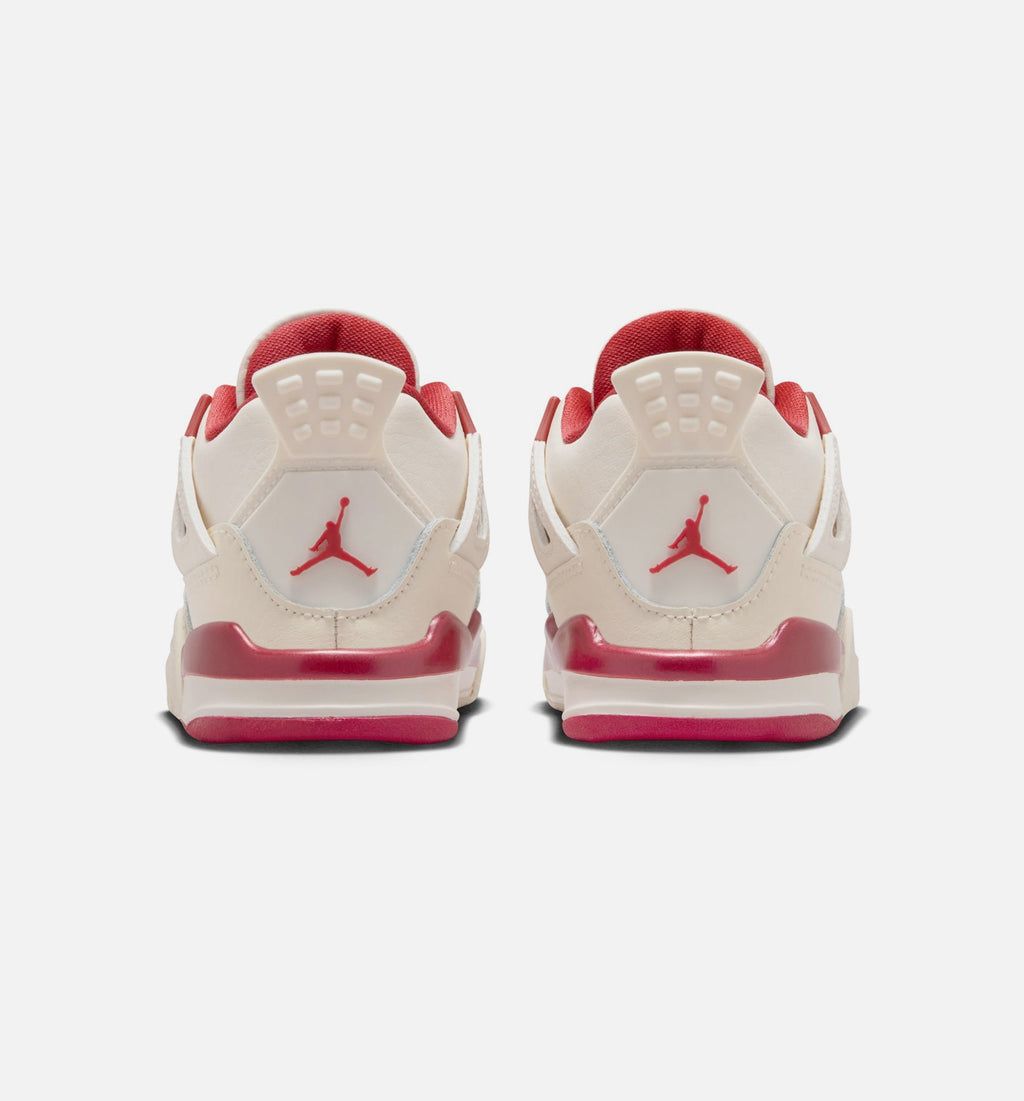 Air Jordan 4 Retro Valentine's Day Infant/Toddler Lifestyle Shoe - Pale Ivory/Sierra Red/Tough Red