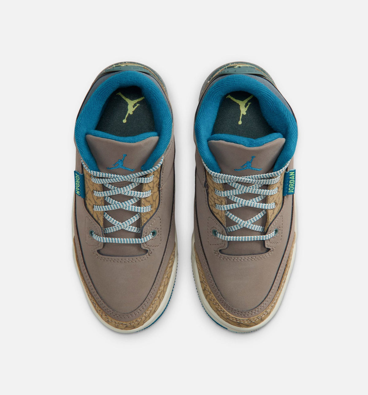 Air Jordan 3 Retro Olive Grey Preschool Sneakers - Olive Grey / Green Abyss / Khaki / Sea Glass