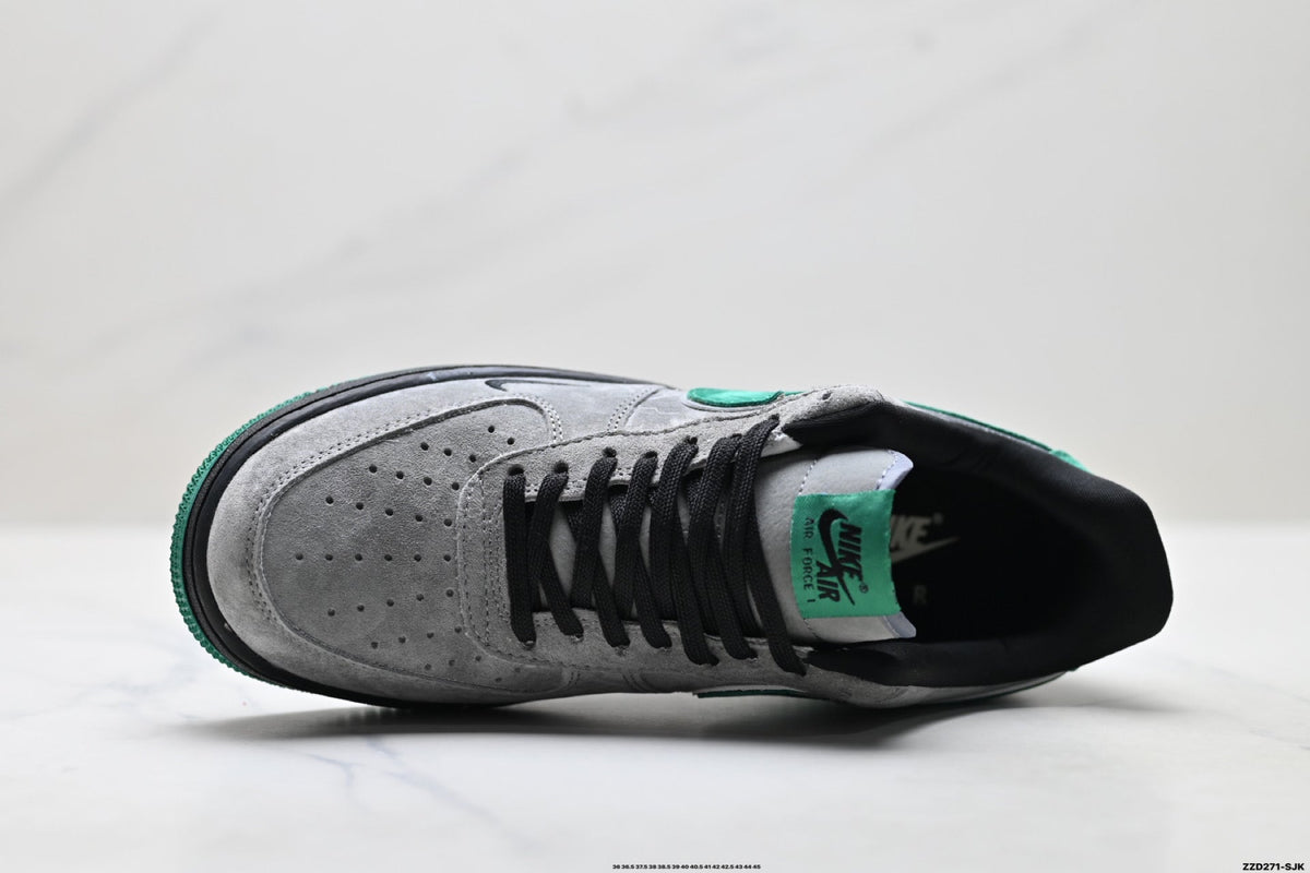 Nike Air Force 1 Low Gray Green Unisex Sneakers Style 13