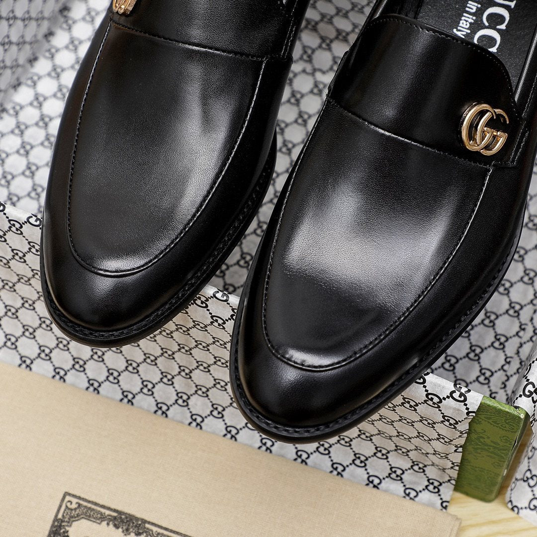 Gucci Black Double-G Slip-On Loafers