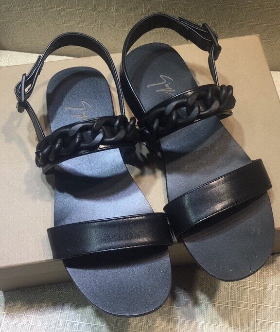 Giuseppe Zanotti Black Braided Open-Toe Sandals