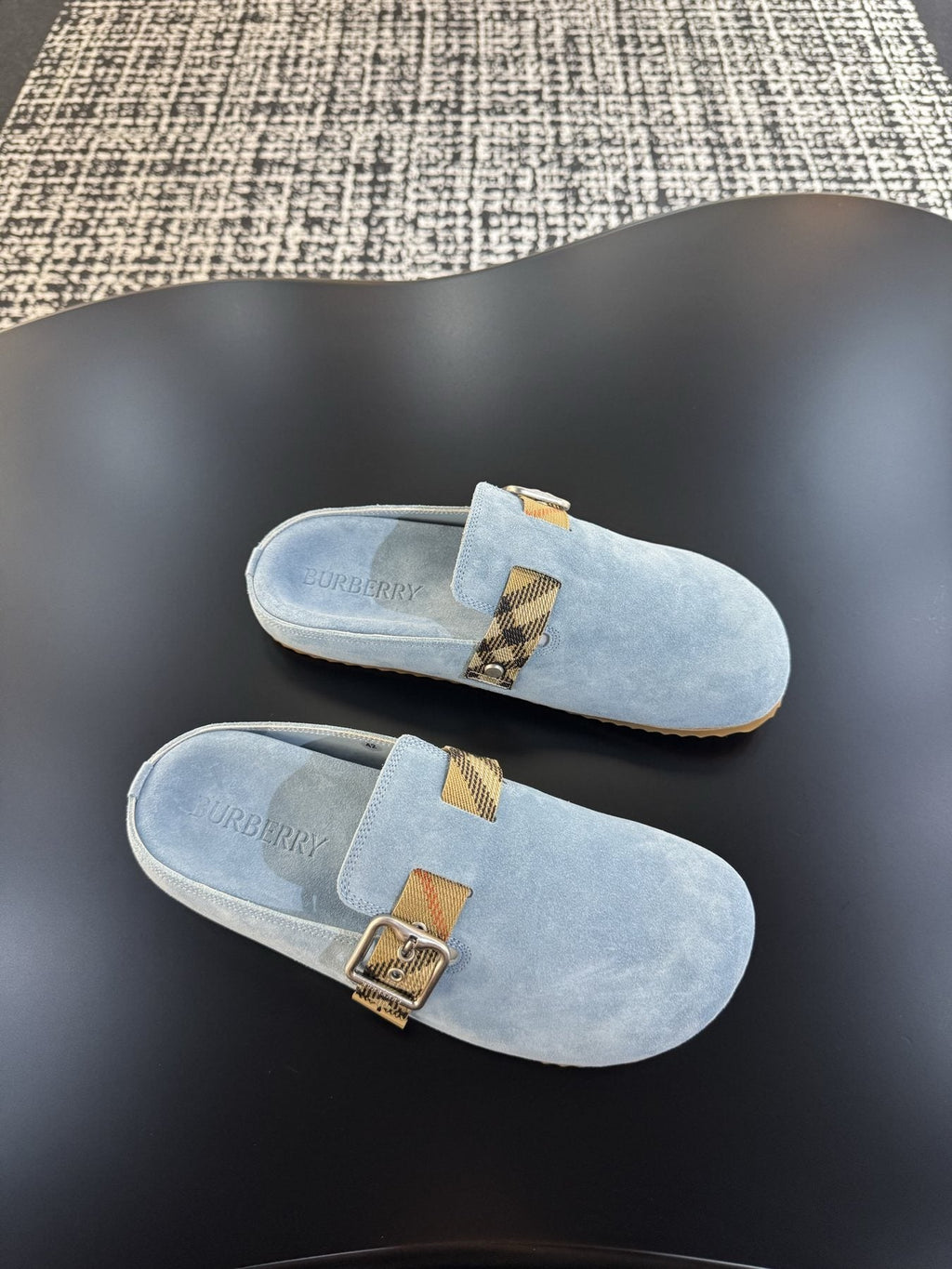 Burberry Men's Adjustable Buckle Slide Sandals