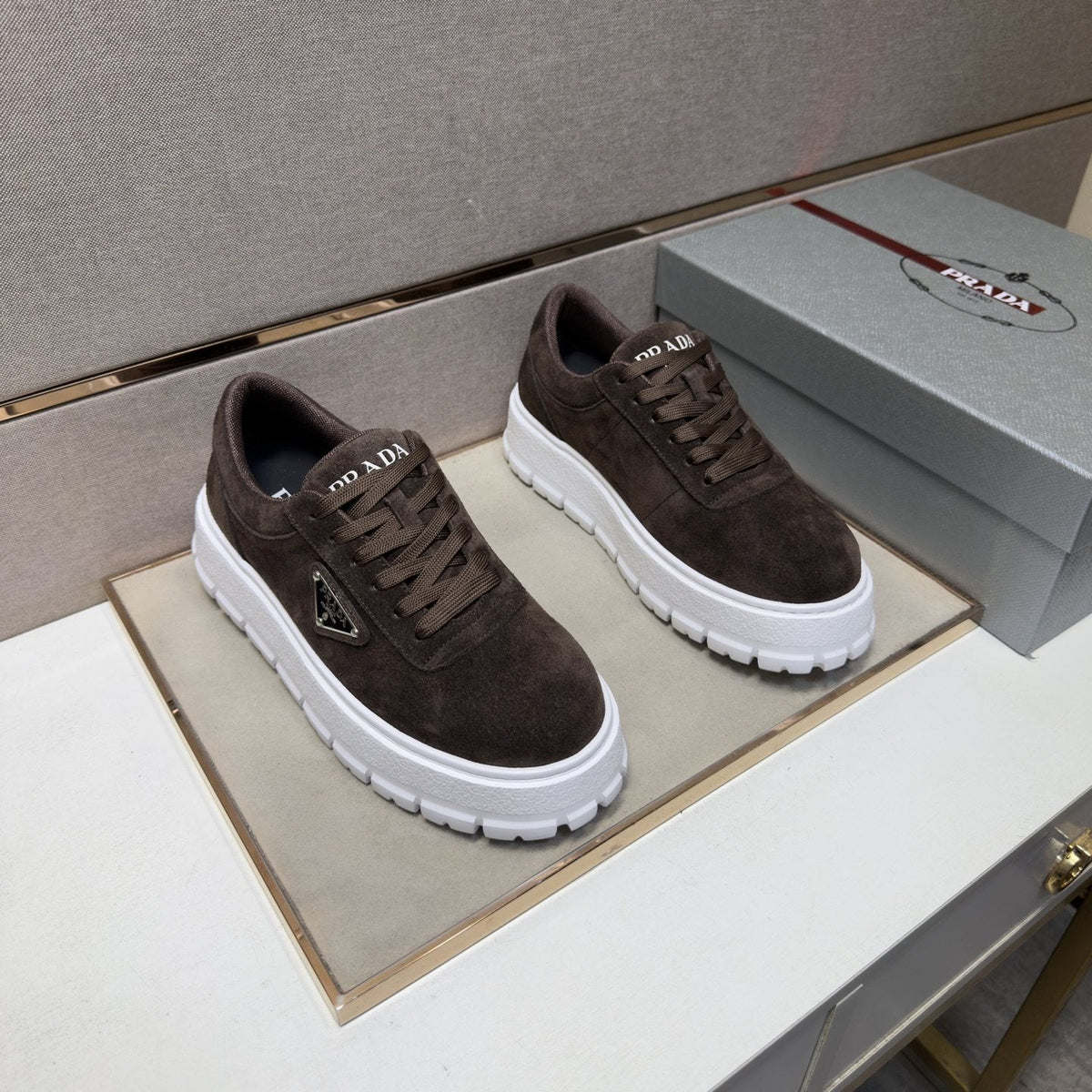 Prada Men's Paneled Chunky-Sole Sneakers