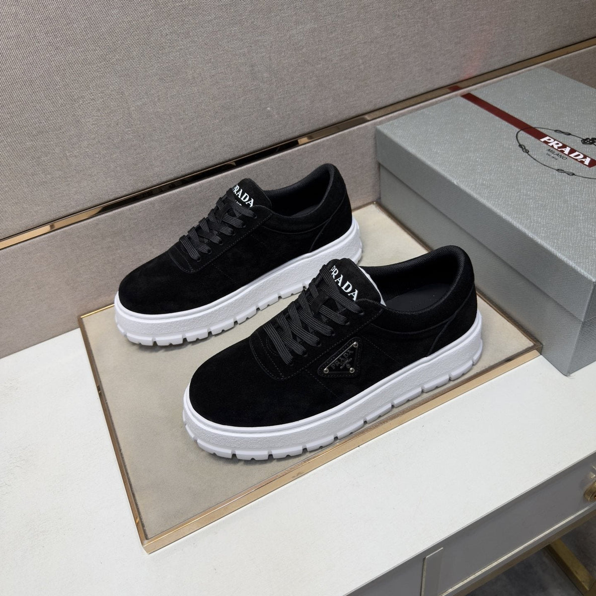 Prada Men's Paneled Chunky-Sole Sneakers