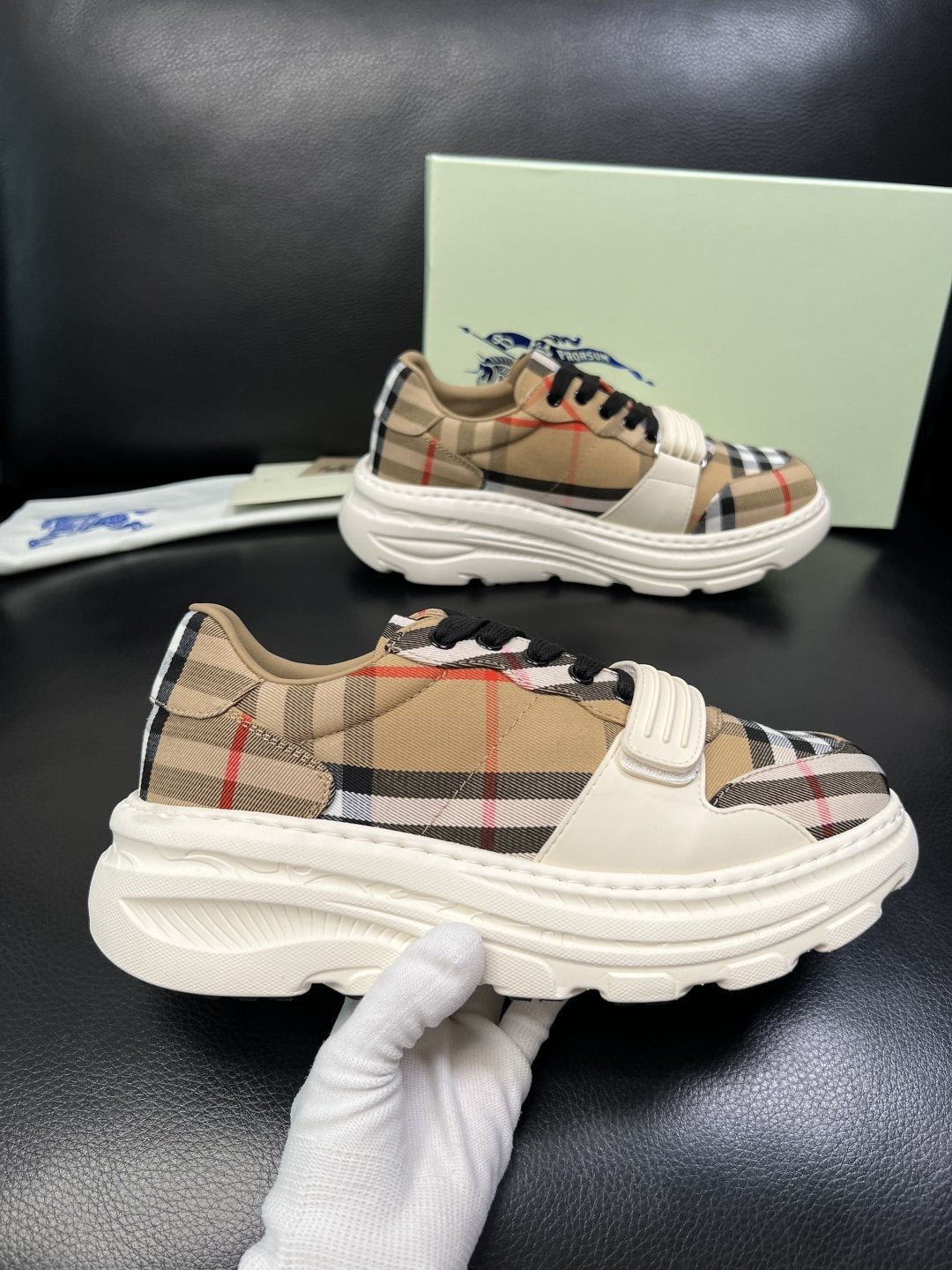 Burberry Check Low-Top Sneakers - Rubber Sole