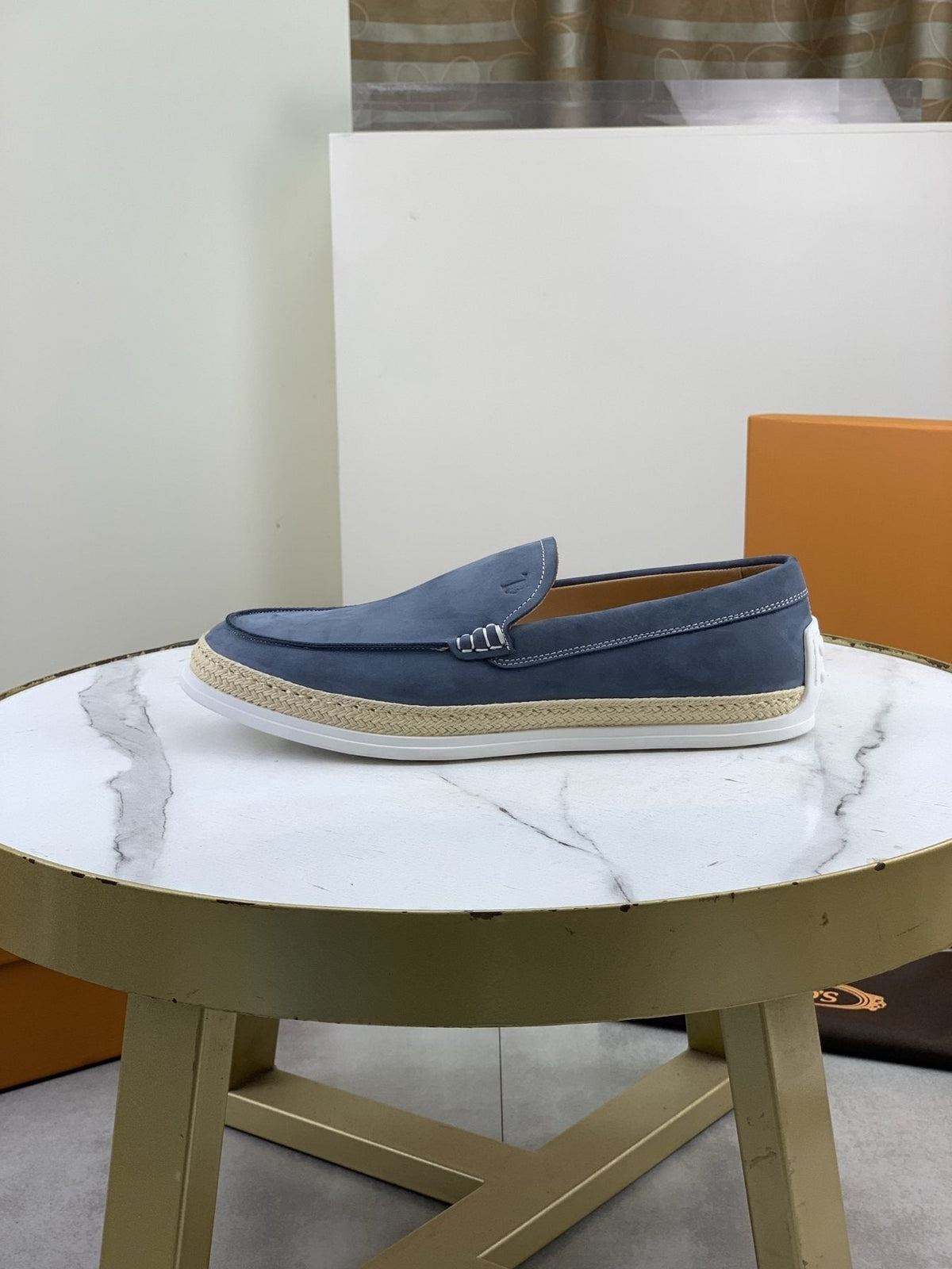 TOD'S Men's Raffia-Trim Driving Loafers