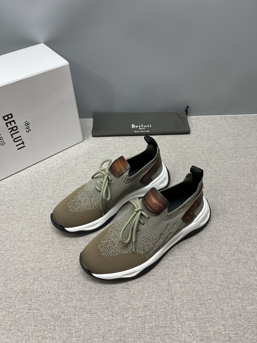 Berluti Knit Lace-Up Sneakers