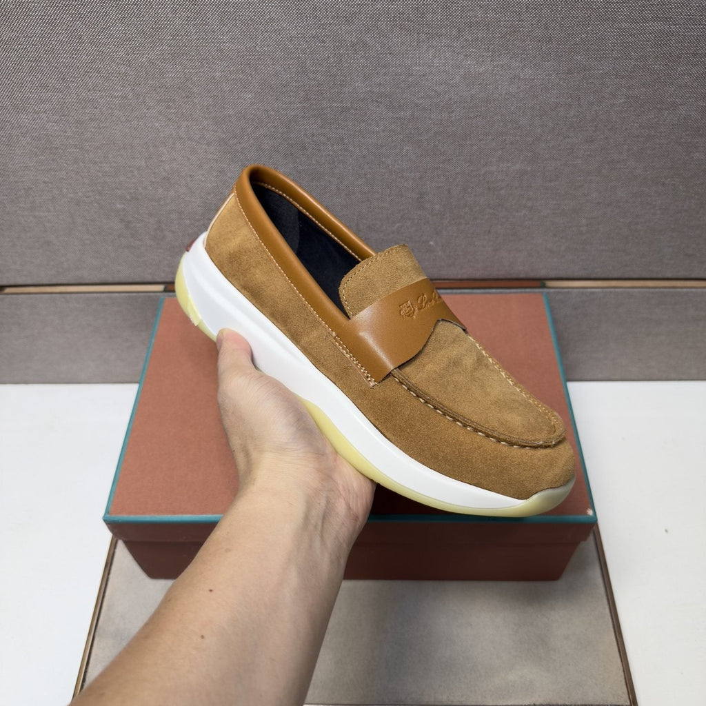 Loro Piana Men’s Apron Toe Slip-On Loafers