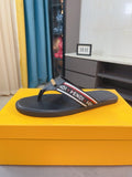 Fendi Men's Striped Thong Sandals