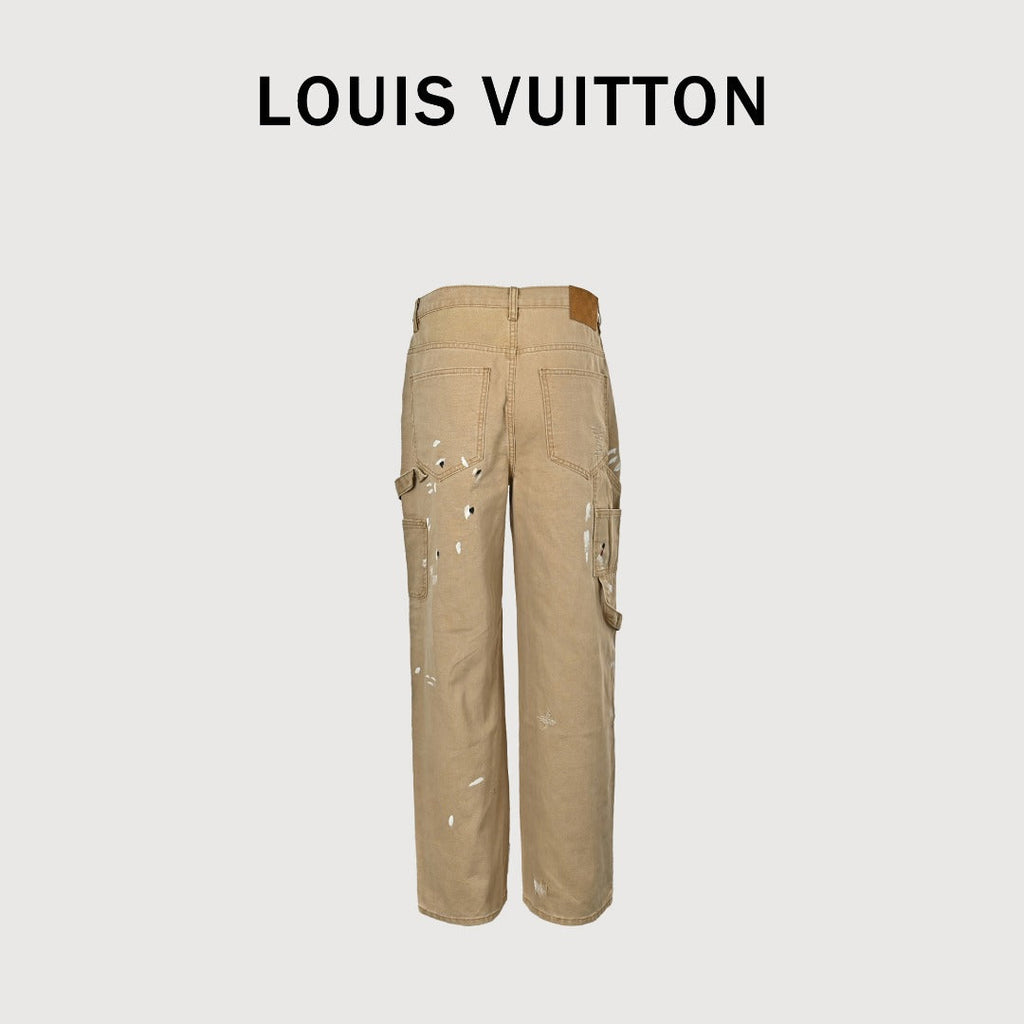 Louis Vuitton LV Splash Ink Graffiti Denim Cargo Pants