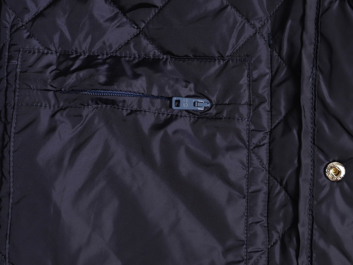 Prada PRD Quilted Jacket with Corduroy Collar - Navy